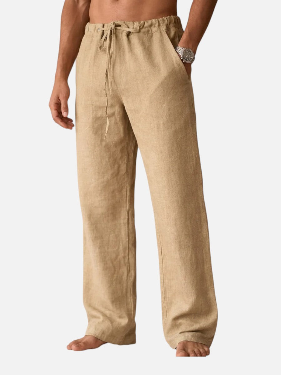 Men’s Linen Look Trousers – Relaxed Summer Fit