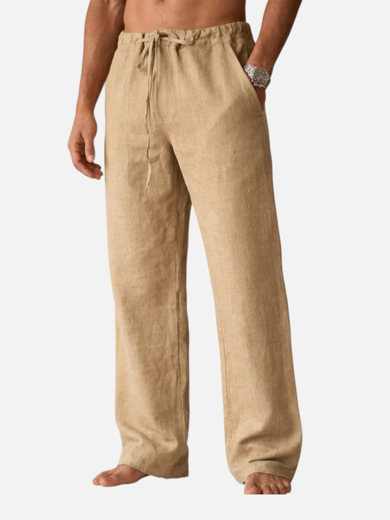 Men’s Linen Look Trousers – Relaxed Summer Fit