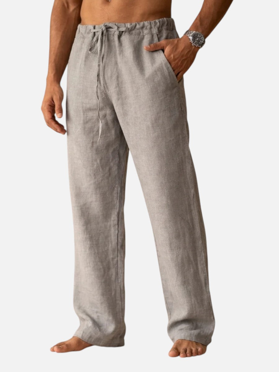 Men’s Linen Look Trousers – Relaxed Summer Fit