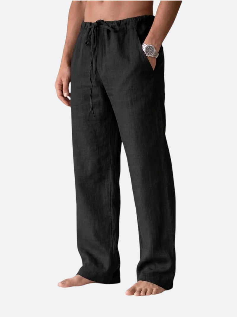 Men’s Linen Look Trousers – Relaxed Summer Fit
