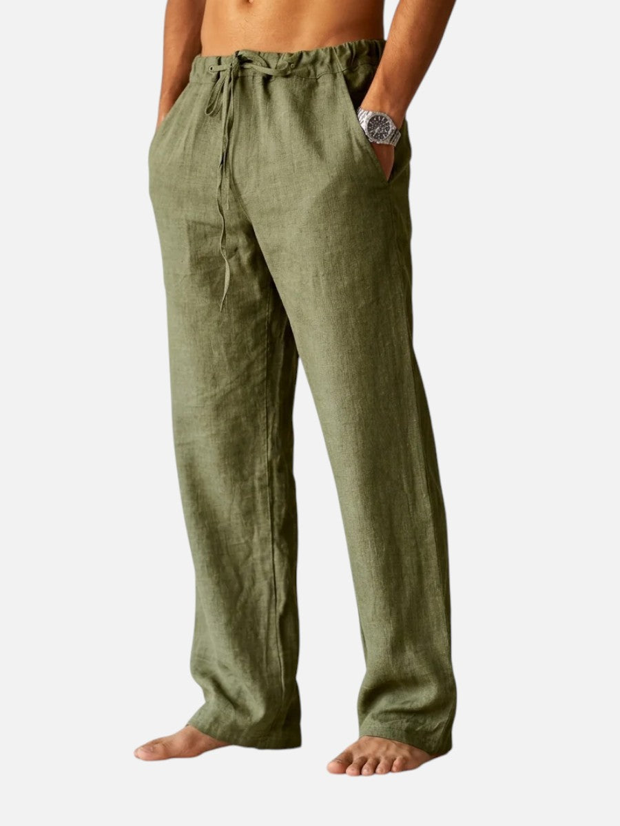 Men’s Linen Look Trousers – Relaxed Summer Fit