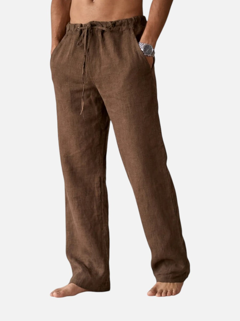 Men’s Linen Look Trousers – Relaxed Summer Fit