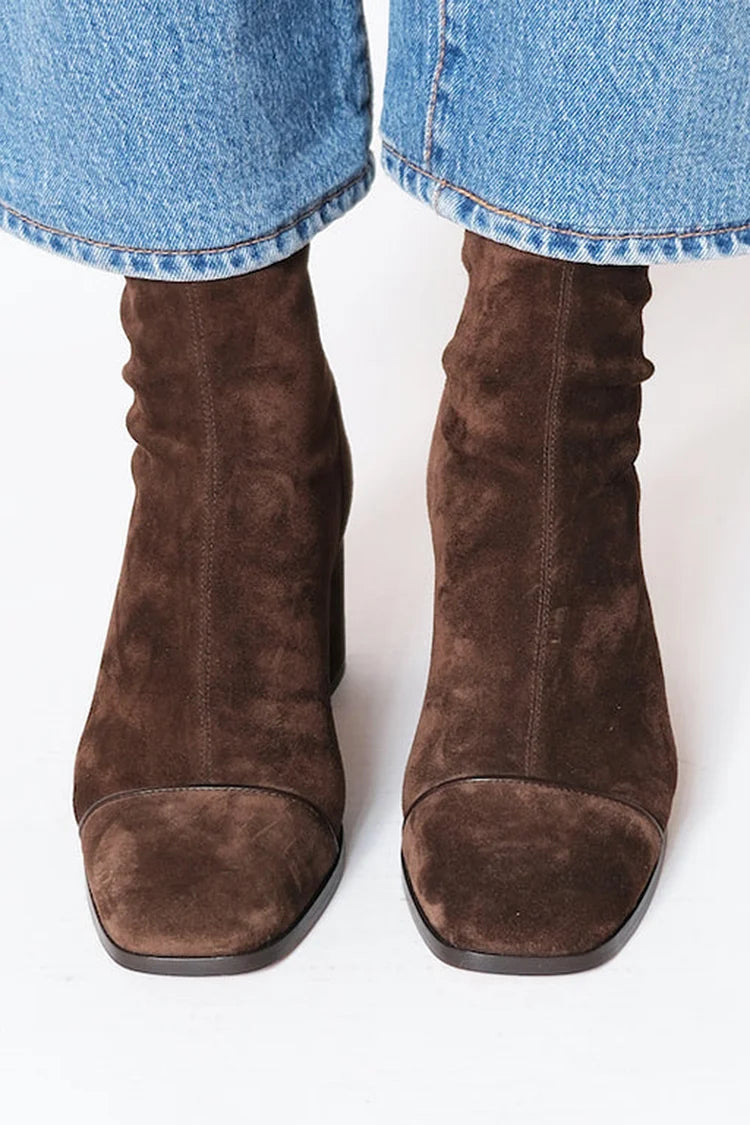 Montleigh | Women’s Heeled Ankle Boots – Suede Style