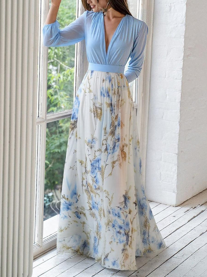 Montleigh | Women's Floral Maxi Dress – Flowing V-Neck Fit
