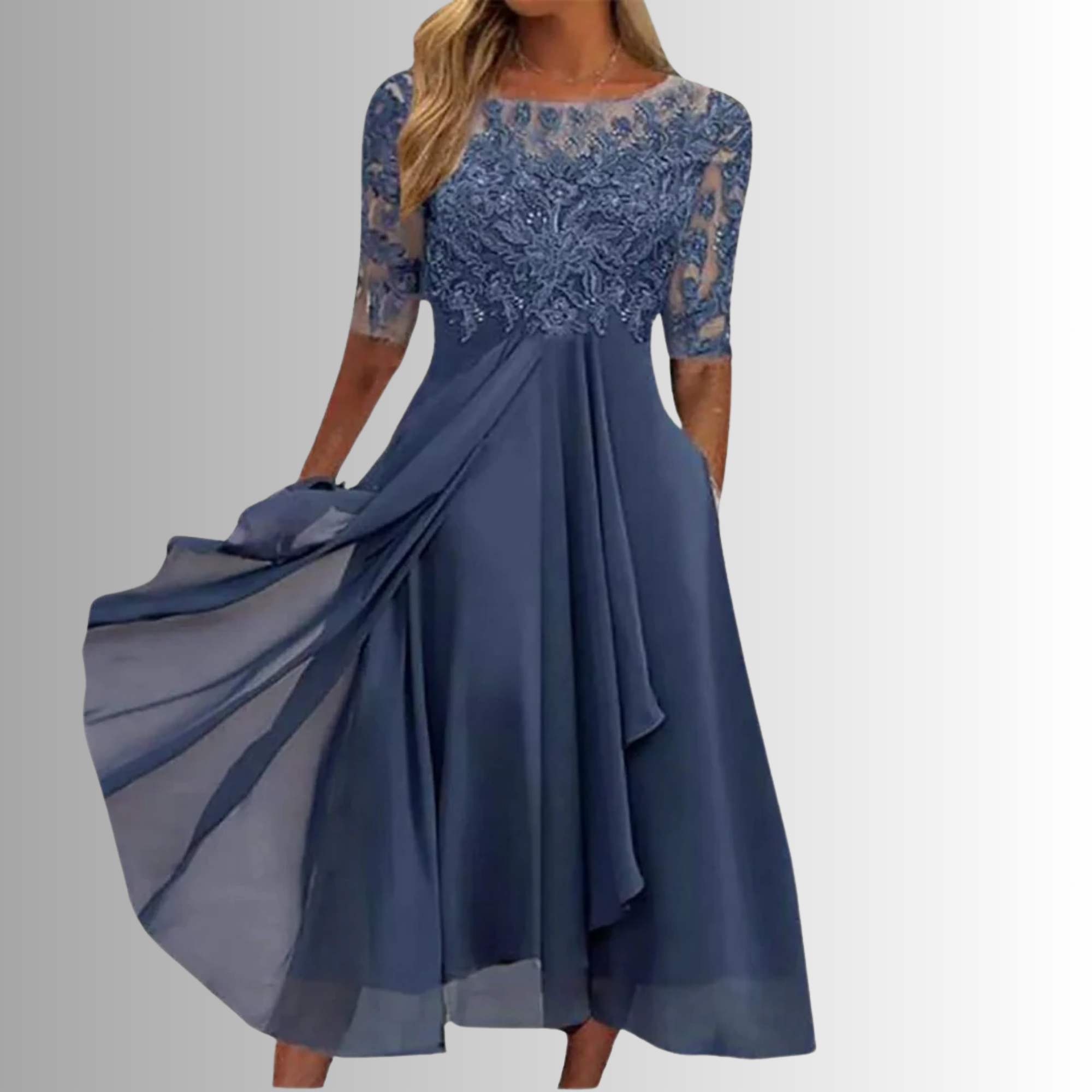 Montleigh | Women's Lace Bodice Midi Dress – Wedding Guest Dress