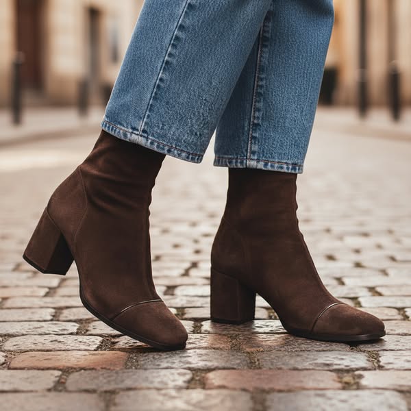 Montleigh | Women’s Heeled Ankle Boots – Suede Style