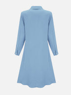 Women’s Button Front Midi Shirt Dress – Relaxed Fit