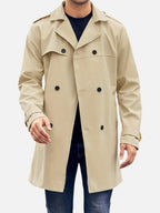 Men’s Tailored Trench Coat – Classic Double-Breasted Style