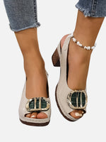 Women’s Comfort Strap Heels – Glossy Leather Look Style