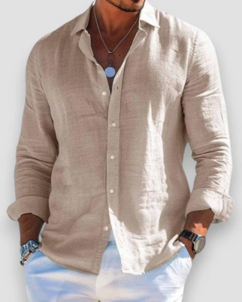 Men’s Linen Look Shirt – Lightweight Breathable Summer Style