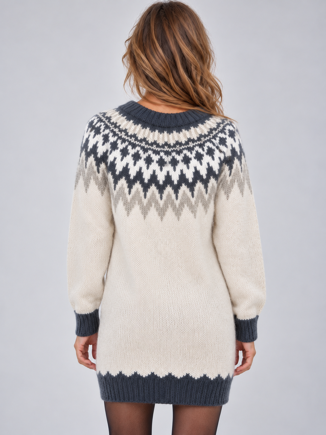 Women’s Fair Isle Knitted Jumper Mini Dress