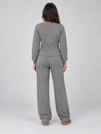 Women’s Soft Lounge Co-Ord Set – Fitted Top & Wide Leg Trousers