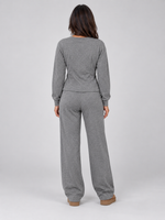 Women’s Soft Lounge Co-Ord Set – Fitted Top & Wide Leg Trousers