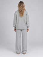 Women’s Sweatshirt Co-Ord Set – Crew Neck Top & Wide Leg