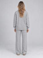 Women’s Sweatshirt Co-Ord Set – Crew Neck Top & Wide Leg