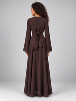 Women’s Long Sleeve Ruffle Maxi Dress