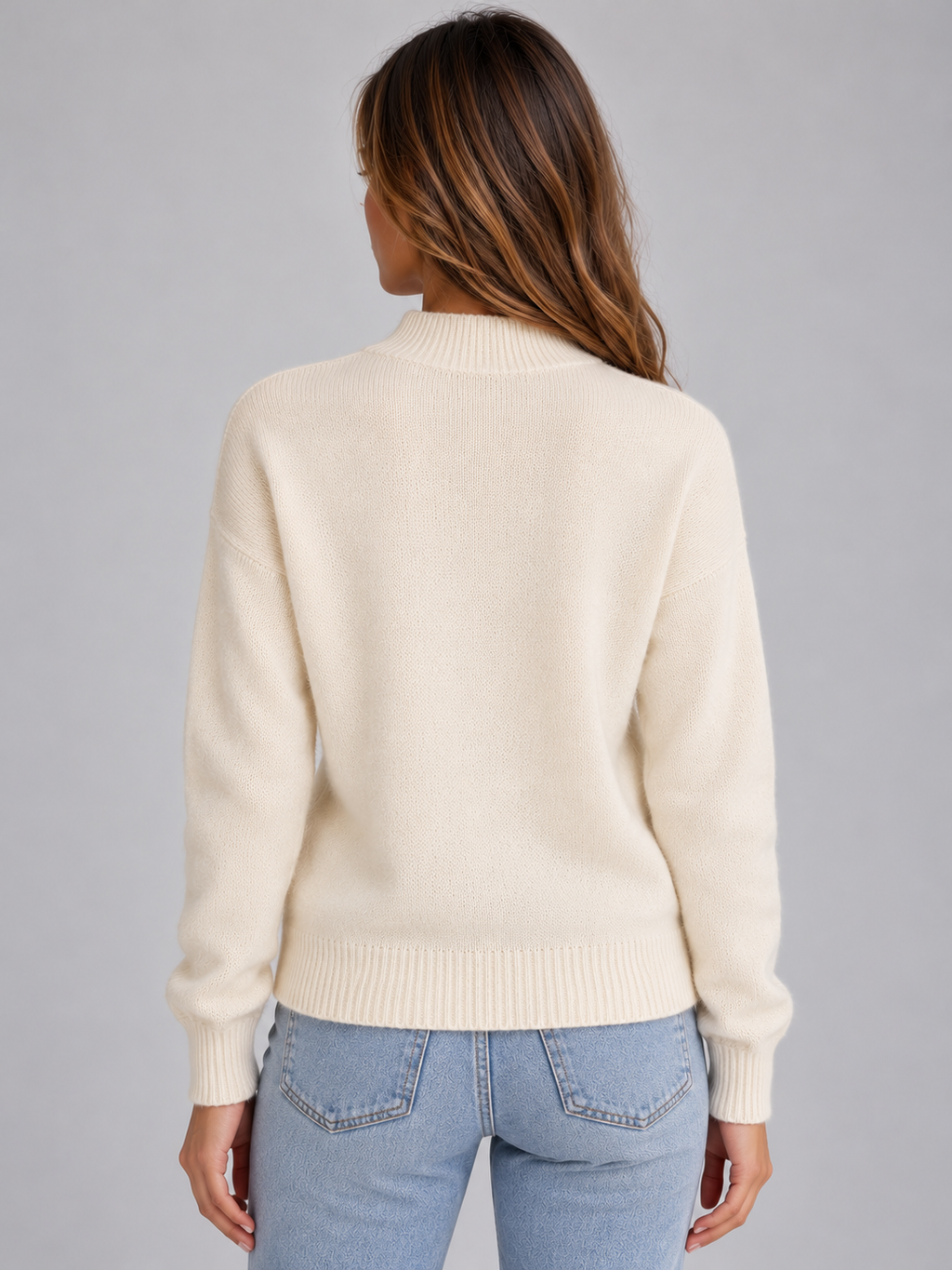 Women's Fluffy Lined Snowflake Knitted Jumper