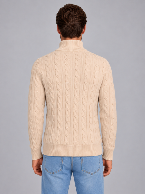 Men's Cable Knit Quarter Zip Jumper