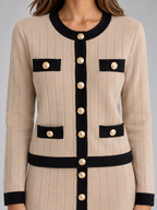 Women’s Knitted Cardigan & Midi Skirt Co-Ord Set – Two-Piece Winter Outfit