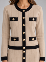 Women’s Knitted Cardigan & Midi Skirt Co-Ord Set – Two-Piece Winter Outfit