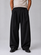 Men’s Pinstripe Wide Leg Trousers – Baggy Tailored Pants