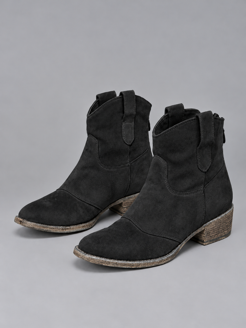 Women’s Suede Look Cowboy Ankle Boots