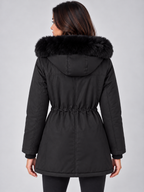 Women’s Fleece Lined Winter Parka – Faux Fur Hooded Coat