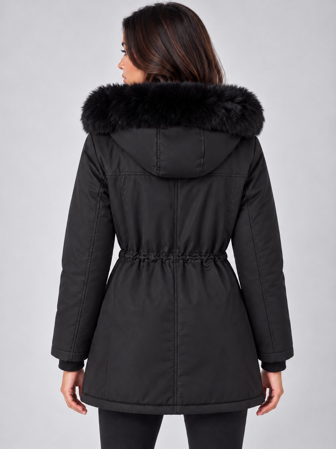 Women’s Fleece Lined Winter Parka – Faux Fur Hooded Coat