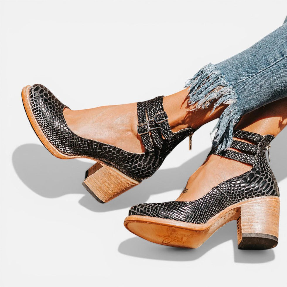 Montleigh | Women's Block Heel Ankle Boots – Buckle Strap Comfort