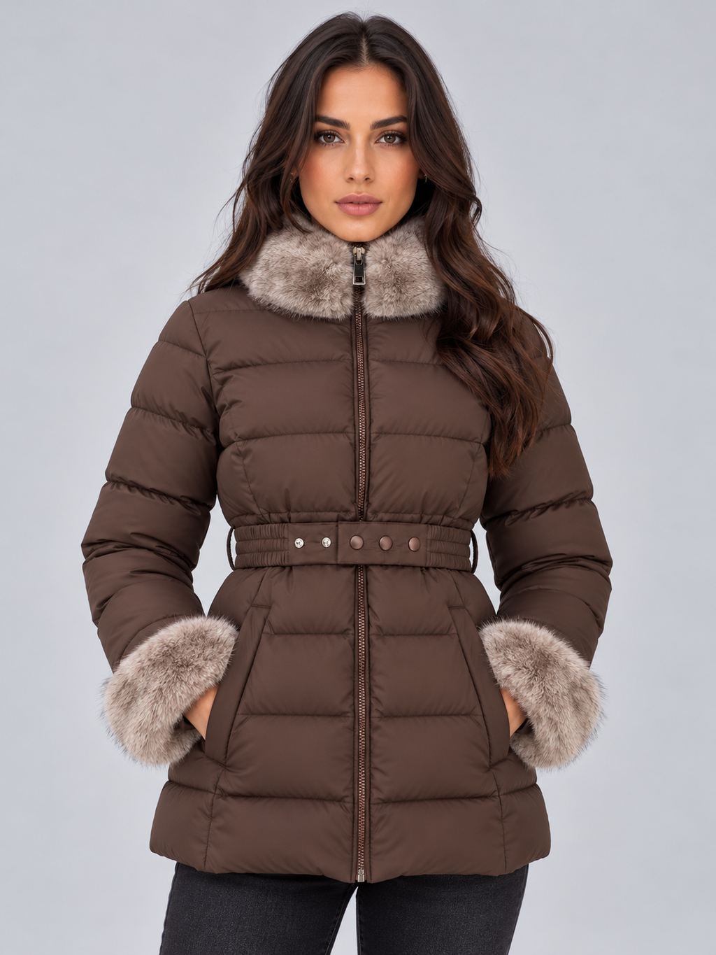 Women’s Faux Fur Trim Puffer Jacket