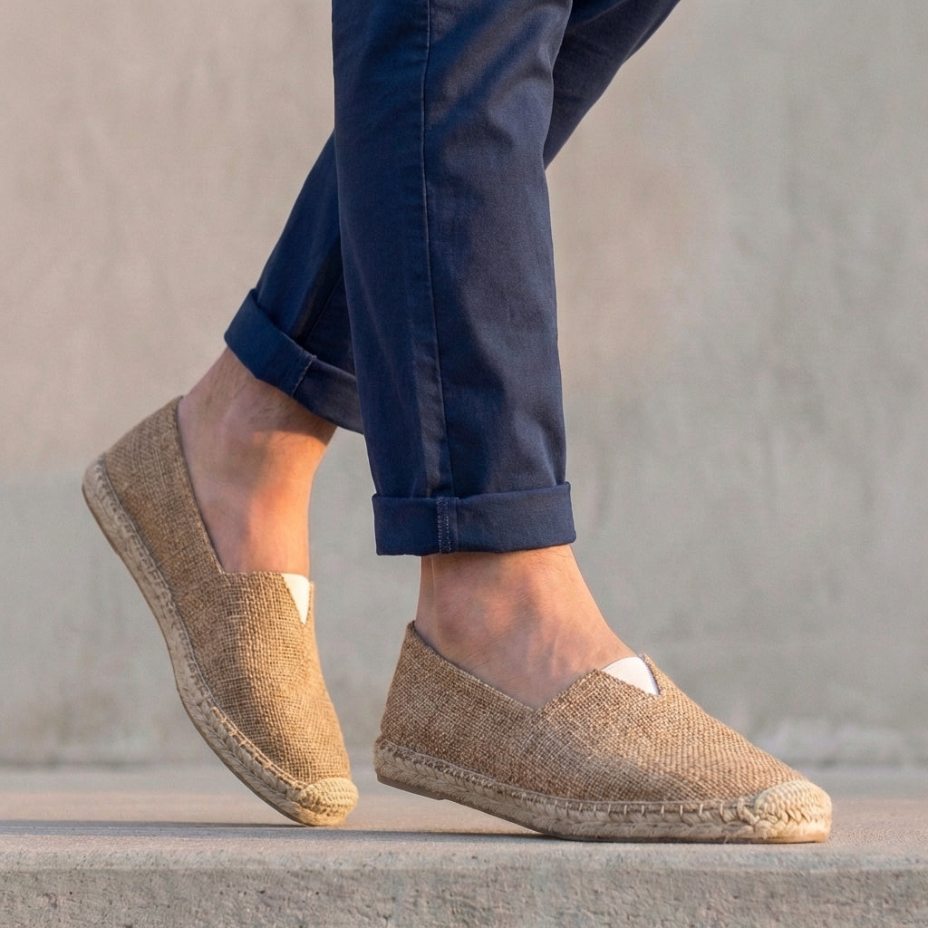 Men's Orthopedic Slip-On Espadrilles – Jute Sole Cushioned Footbed Non-Slip