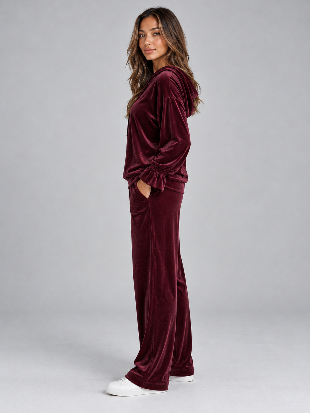 Women’s Velvet Hooded Co-Ord Set