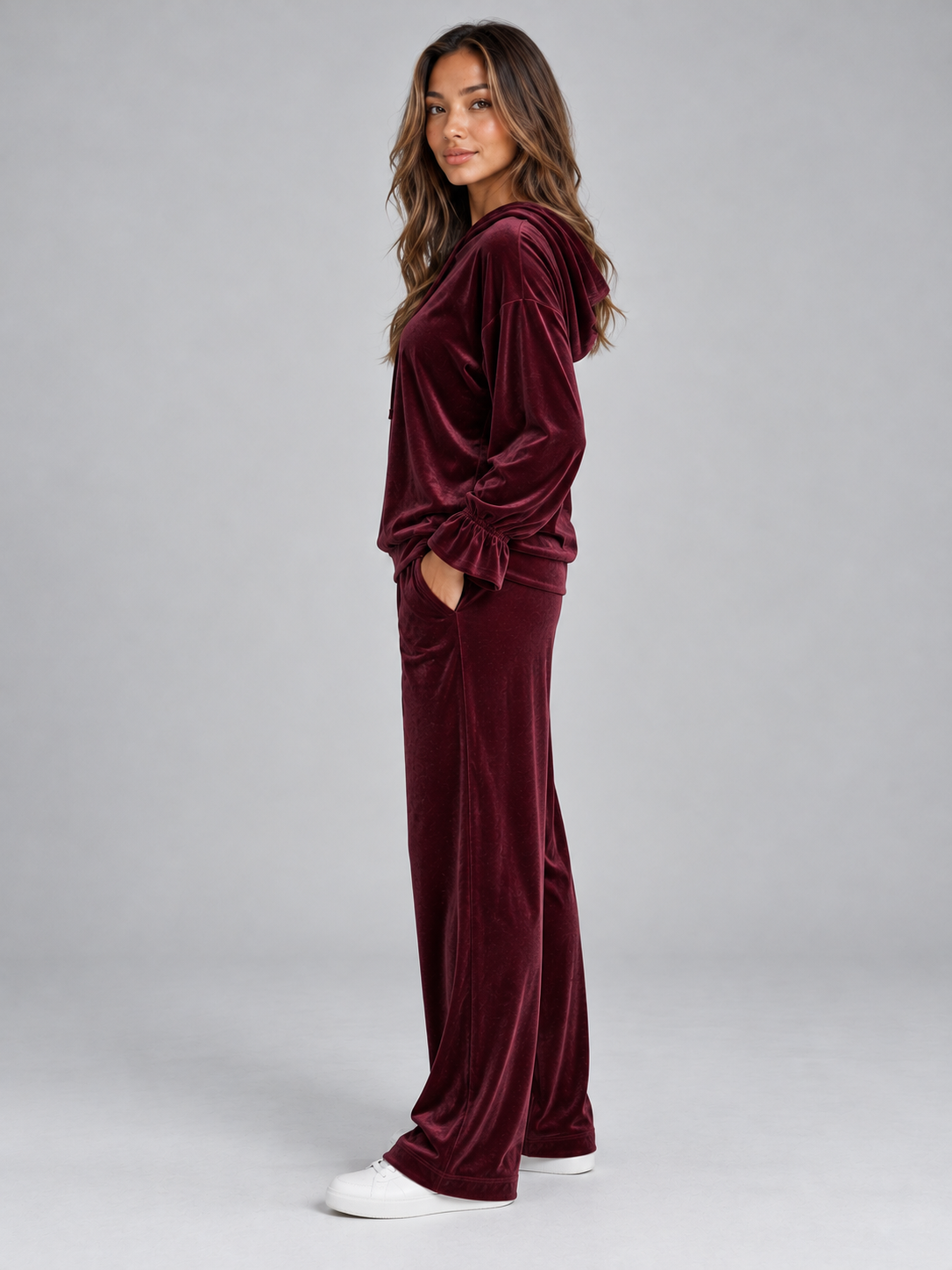 Women’s Velvet Hooded Co-Ord Set