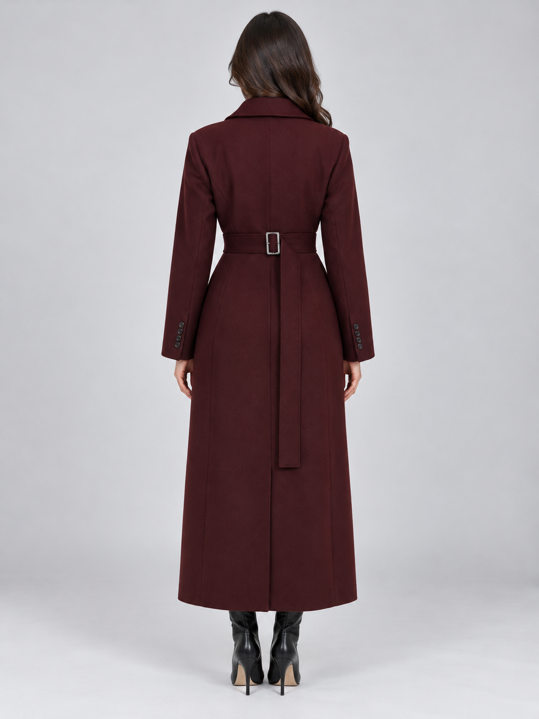 Women’s Belted Long Tailored Coat
