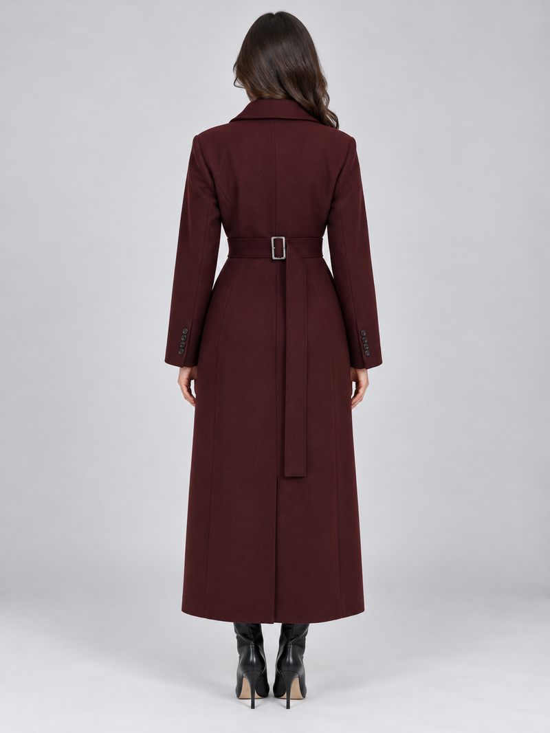 Women’s Belted Long Tailored Coat