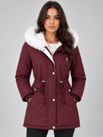 Women’s Fleece Lined Winter Parka – Faux Fur Hooded Coat