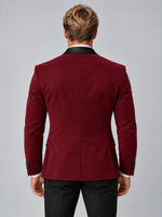 Men’s Tuxedo Blazer – Black Satin Lapel Formal Dinner Jacket