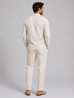 Men’s Linen Style Shirt & Trousers Set – Relaxed Tailored Fit