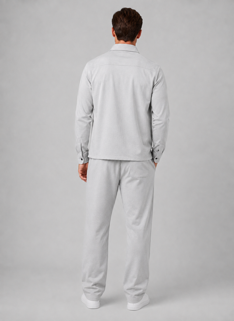 Men’s Two-Piece Overshirt & Trousers Set – Relaxed Smart Casual Co-Ord