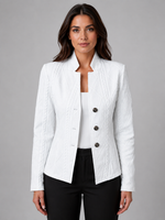 Women's Textured Tailored Blazer – Structured Fit Jacket