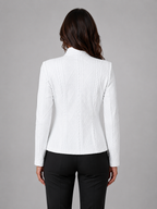 Women's Textured Tailored Blazer – Structured Fit Jacket