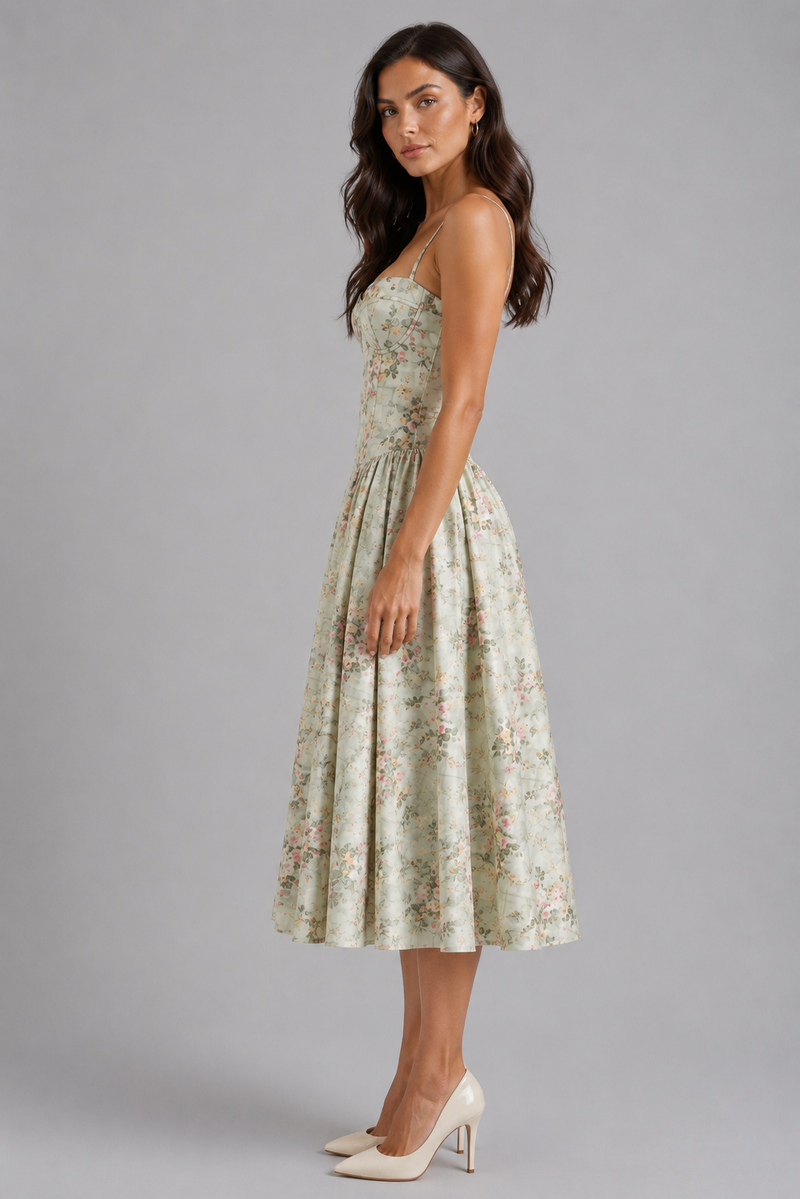 corset midi dress wedding guest Lavinienna Sky Blue Lace Sequin Embroidery Corset Wedding Guest