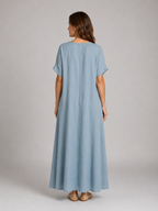 Women's Relaxed Pocket Maxi Dress – Flattering Flowy Silhouette