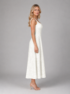 Women's Floral Jacquard Midi Dress – Wedding Guest Occasion