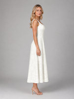 Women's Floral Jacquard Midi Dress – Wedding Guest Occasion