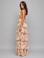 Women's Butterfly Ruffle Maxi Dress – Flowing Silhouette