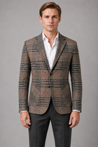 Men’s Tailored Tweed Blazer – Smart Casual Jacket