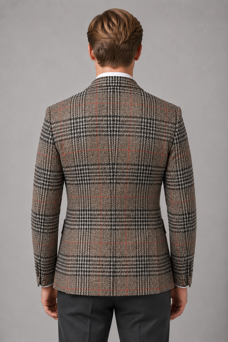 Men’s Tailored Tweed Blazer – Smart Casual Jacket