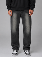 Men's Relaxed Fit Straight Leg Jeans – Vintage Washed Denim Trousers
