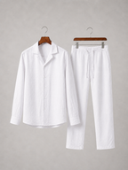 Men’s Linen Look Shirt and Trousers Set – Relaxed Summer Style